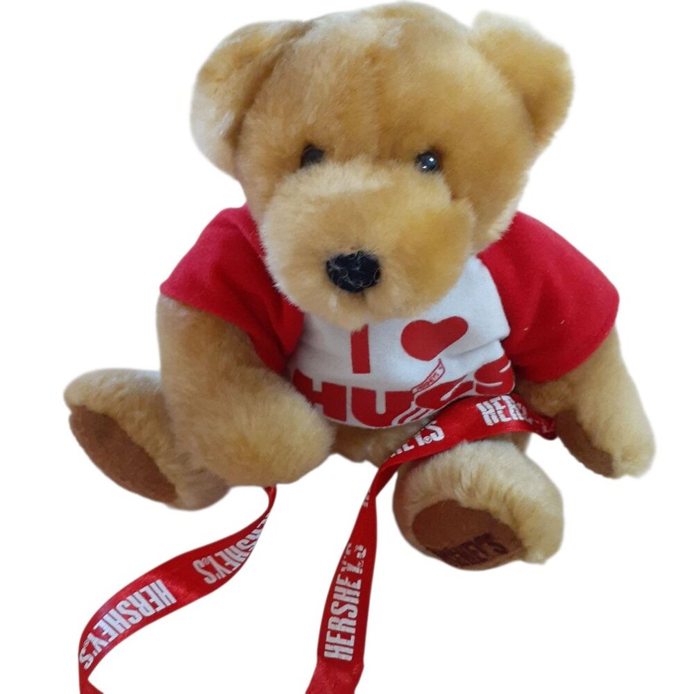 Hershey’s Teddy Bear Plush Brown Stuffed Toy I Love Hugs Soft Cuddly Valentine